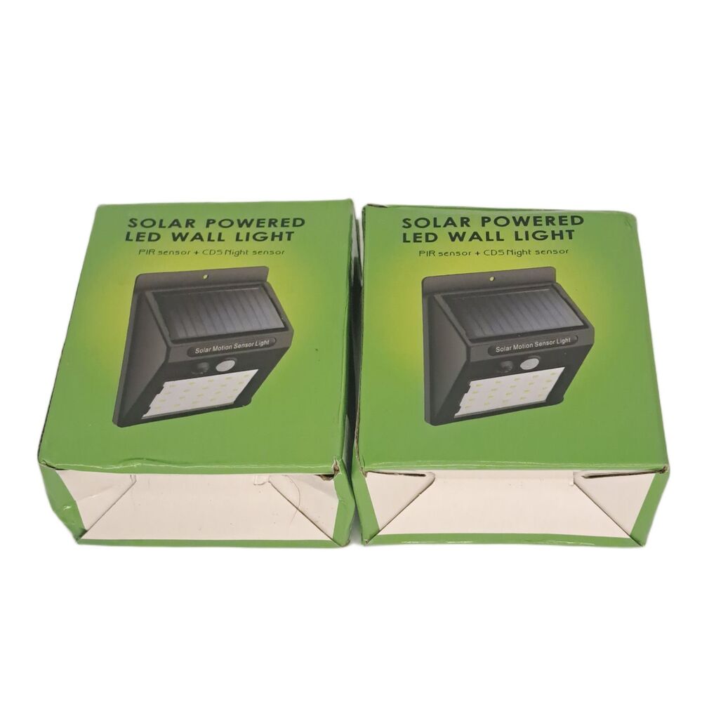 2-Pack Solar Powered LED Wall Light Outdoor Motion Sensor PIR Garden Security